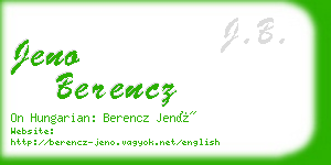 jeno berencz business card